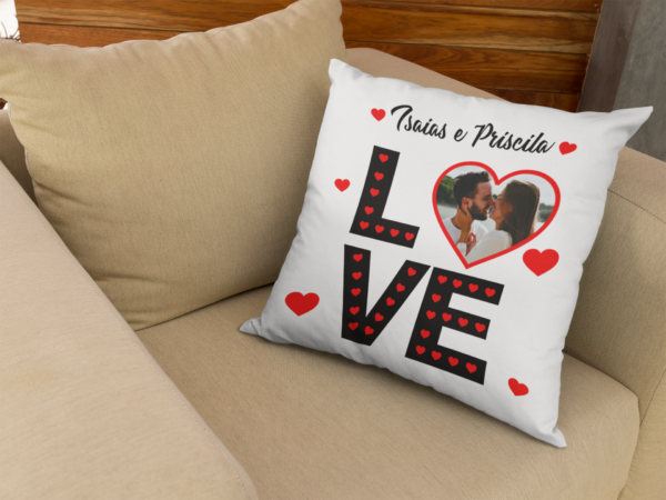 Almofada Personalizada Love com Nome e Foto na PHI Modas e Cia LVNF4